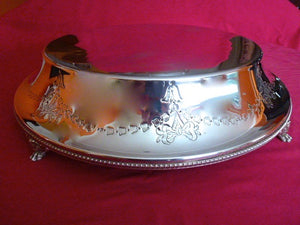 Round Cake Stand (Silver Plate & Knife )